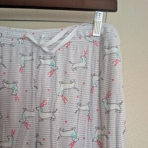 Kensie Dachshund Weiner Dog Pajama Pants Holiday Reindeer Print Size XL